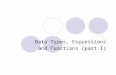 Data Types, Expressions and Functions (part I)