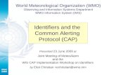 Identifiers and the  Common Alerting  Protocol (CAP)