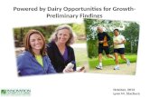 Powered  by Dairy Opportunities for  Growth- Preliminary Findings