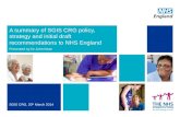 A summary of SGIS CRG policy, strategy and  initial draft  recommendations to NHS England