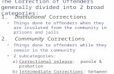 The Correction of Offenders generally divided into 2 broad categories:
