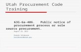 Utah Procurement Code Training