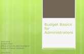 Budget Basics for Administrators