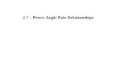2.7 – Prove Angle Pair Relationships