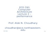 ECE C61 Computer Architecture Lecture 2 – performance