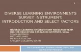 Diverse learning environments  Survey instrument : Introduction and Select  factors