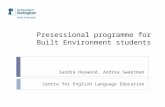 Presessional programme for Built Environment students