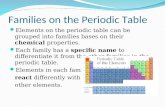 Families on the Periodic Table