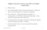 Higher education returns and effects of ability composition 1.Motivation