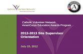 2012-2013 Site Supervisor Orientation