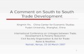 A Comment on South to South Trade Development
