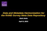 Data and Metadata Harmonization for the RAND  Survey Meta Data  Repository