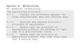 Option H: Relativity H7 General relativity