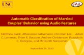 Automatic Classification of Married Couples’ Behavior using Audio Features