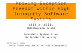 Proving Exception Freedom within High Integrity Software Systems