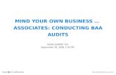 MIND YOUR OWN BUSINESS …  ASSOCIATES: CONDUCTING BAA AUDITS