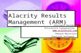 Alacrity Results Management (ARM)