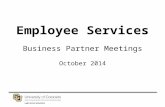 Employee Services Business Partner Meetings October 2014