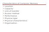 Characteristics of Computer Memory