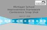 Michigan School Improvement Framework Conference Snap Shot