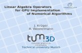 Linear Algebra Operators  for GPU Implementation   of Numerical Algorithms