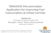 TRANSIMS Microsimulator Application for Improving Fuel Consumption at Urban Corridor