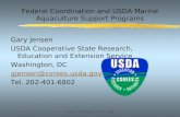 Federal Coordination and USDA Marine Aquaculture Support Programs