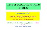 Test of pQCD 12% Rule at BES