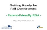 Getting Ready for Fall Conferences - Parent-Friendly RSA -