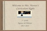 Welcome to Mrs. Hunter’s Curriculum Night