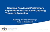 Gauteng Provincial Preliminary Expenditure for 2013 and Gauteng Treasury Spending