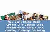 New York State 2013  Grades 3-8 Common Core Mathematics Rubric and Scoring Turnkey Training