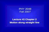 Lecture #2 Chapter 2 Motion along straight line