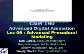 CNM 190 Advanced Digital Animation Lec 06 : Advanced Procedural Modeling