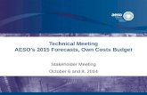 Technical Meeting AESO’s 2015 Forecasts, Own Costs Budget