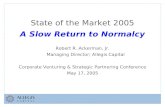 State of the Market 2005 A Slow Return to Normalcy Robert R. Ackerman, Jr.