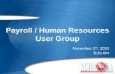 Payroll / Human Resources User Group