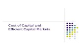 Cost of Capital and  Efficient Capital Markets
