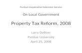 Purdue Cooperative Extension Service On Local Government Property Tax Reform, 2008