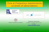 Time & Frequency requirements vs kinds of observations