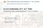 SUSTAINABILITY AT THE  AMERICAN UNIVERSITY IN CAIRO