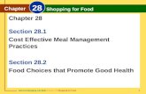 Section 28.1 Cost Effective Meal Management Practices Section 28.2