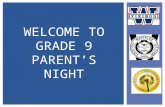 Welcome to Grade 9 Parent’s Night
