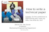 How to write a technical paper
