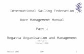 International Sailing Federation Race Management Manual Part 1 Regatta Organisation and Management