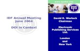 IDF Annual Meeting June 2004 DOI in Context
