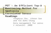 POT : An Efficient Top- k  Monitoring Method for Spatially Correlated Sensor Readings