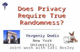 Does Privacy Require True Randomness?