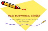Rules and Procedures Checklist