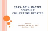 2013-2014 Master Schedule Collection Updates